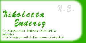 nikoletta endersz business card